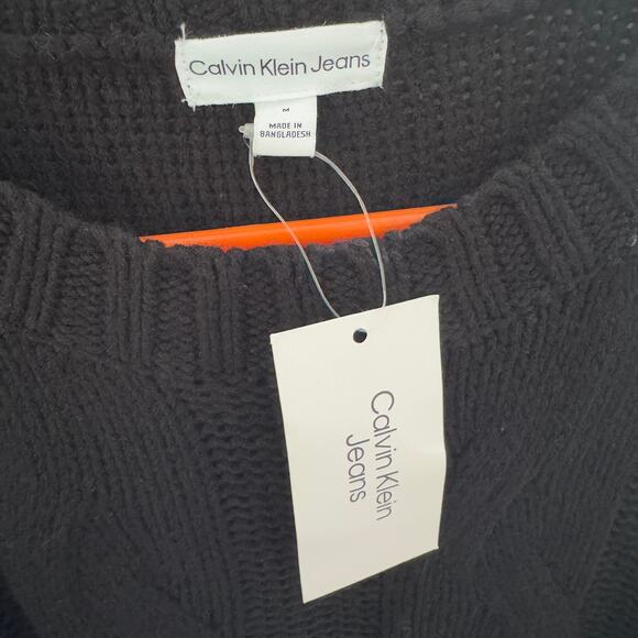 Calvin Klein Jeans Cable Knit Crewneck Sweater US Women's M - Picture 4 of 5